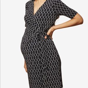Motherhood Printed Wrap Dress